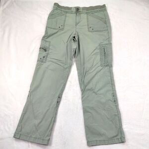 KHAKIS & CO WOMENS GREEN CARGO CONVERTIBLE LEG GORPCORE HIKING PANTS SIZE 12